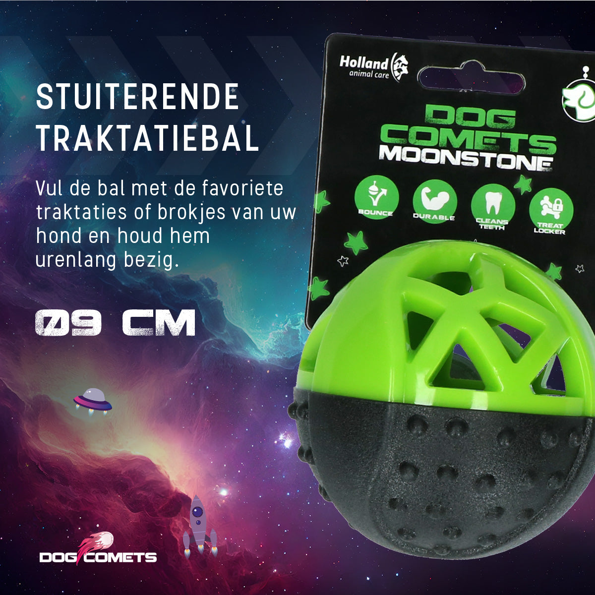 Dog Comets Moonstone Traktatiebal Groen