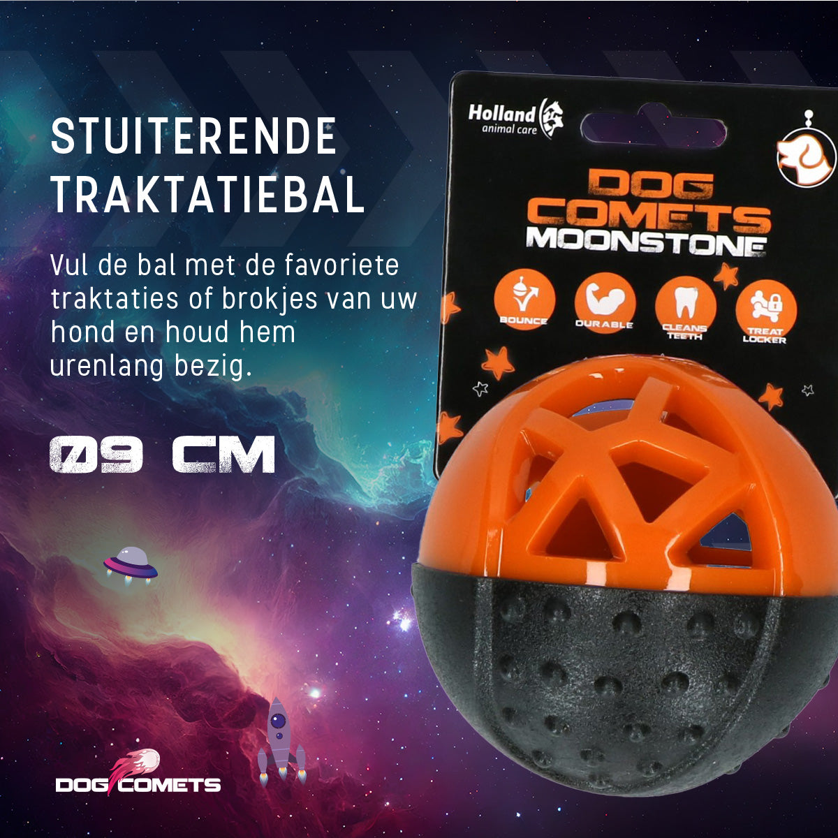 Dog Comets Moonstone Traktatiebal Oranje