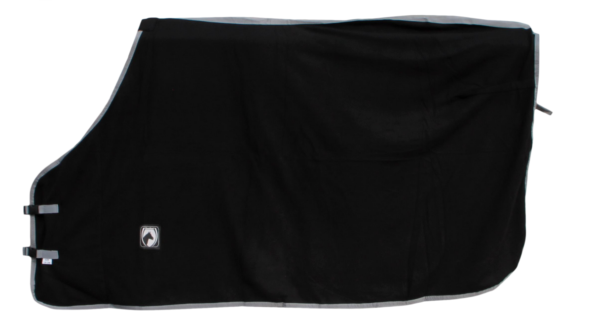 Zweet/Fleece deken zw/gri 135/185cm