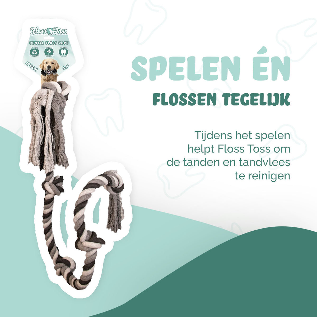 Floss Toss Dental Rope 5 Knot - 185 cm