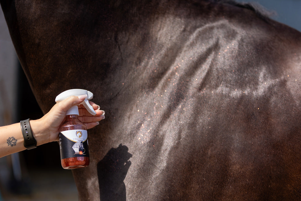 Excellent Horse Hi Gloss Glitter Spray Orange 250 ml