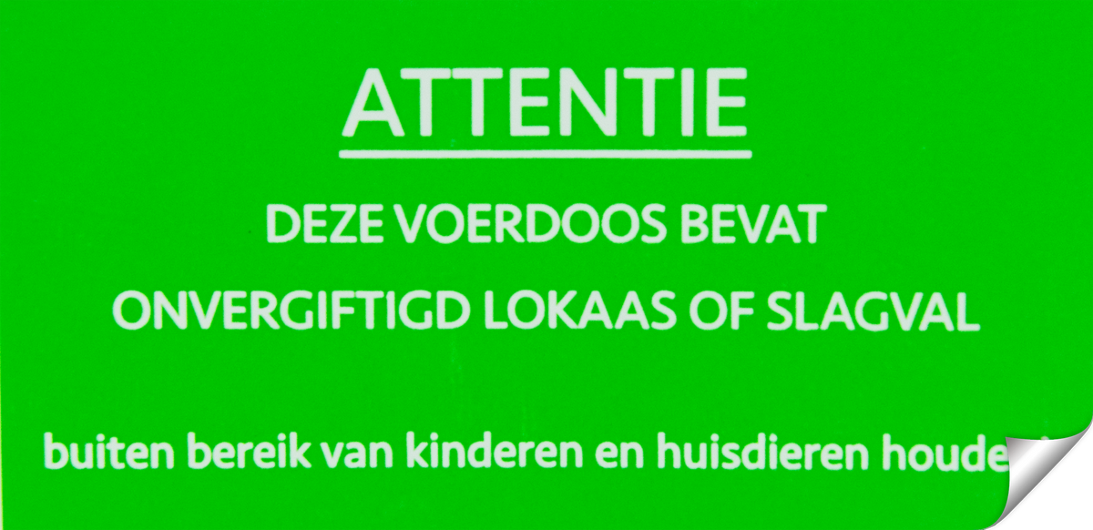 Sticker Onvergiftigd / Slagval