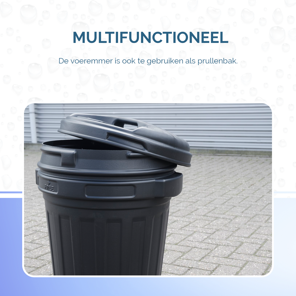 Voerton met draaisluiting 70 liter Zwart