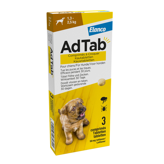 Elanco AdTab kauwtabletten Hond (1,3 - 2,5 kg)