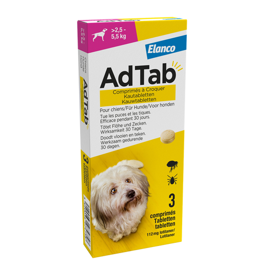 Elanco AdTab kauwtabletten Hond (>2,5 - 5,5 kg)