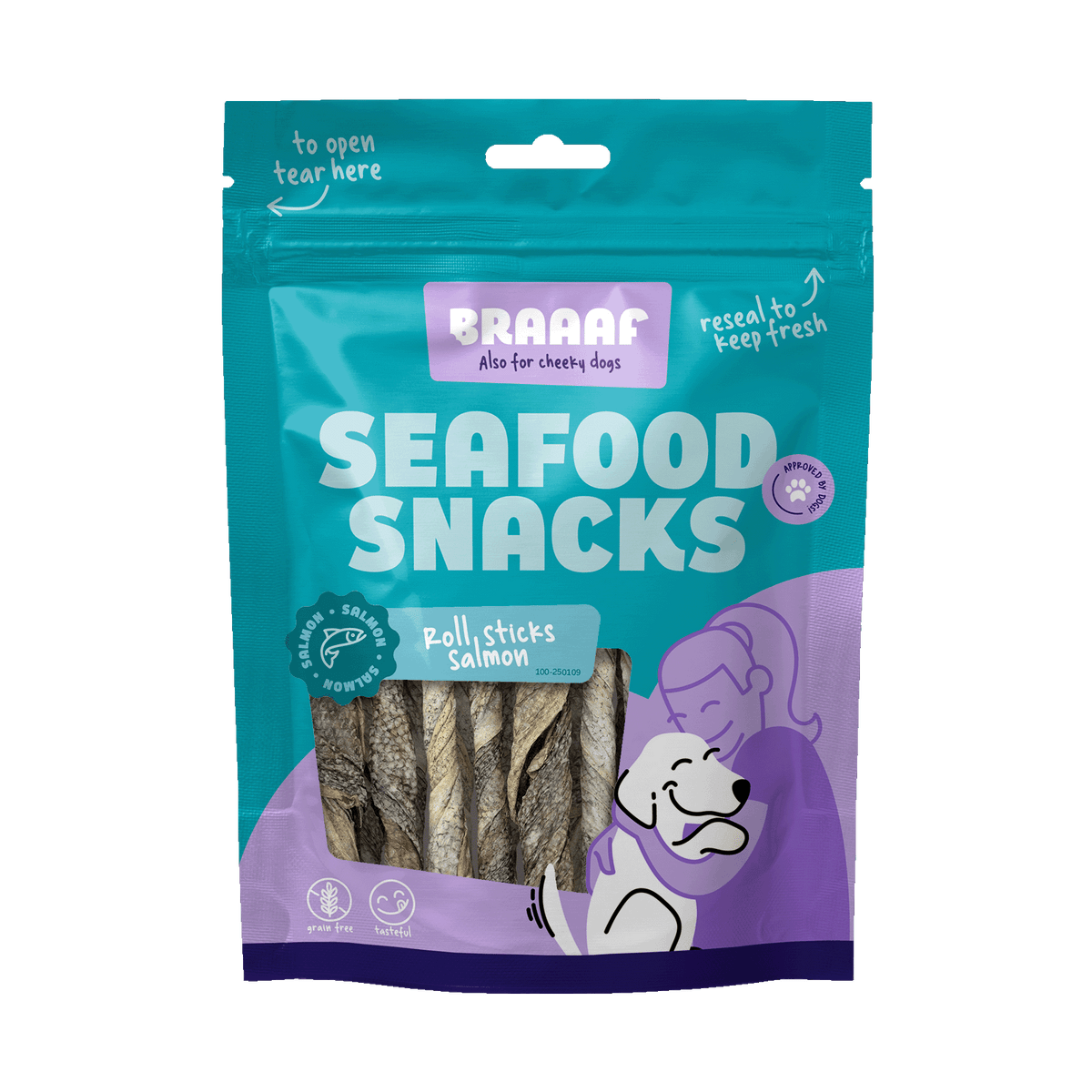 Braaaf Seafood Zalm Roll Sticks - 12 cm