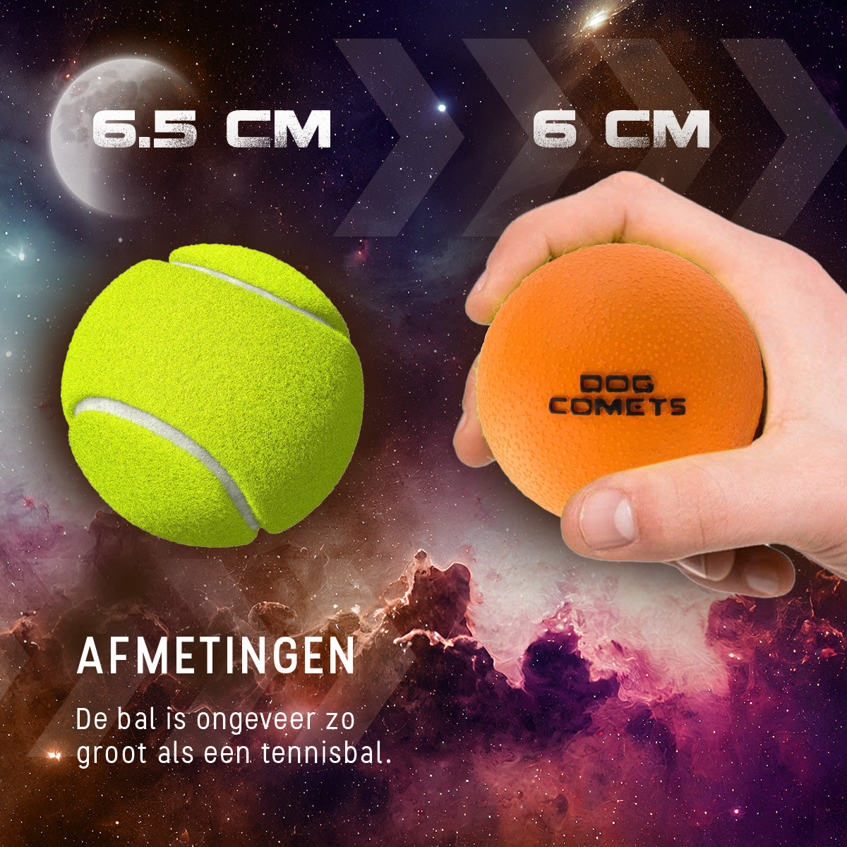 Dog Comets Stardust Oranje M (2-Pack)