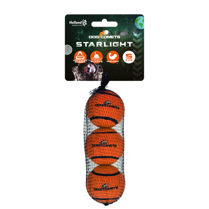 Dog Comets Tennisbal Starlight S Oranje (3-pack)