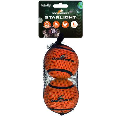 Dog Comets Tennisbal Starlight L Oranje (2-pack)