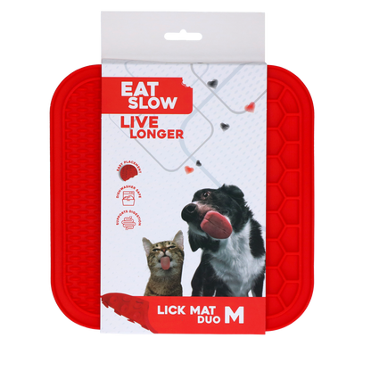 Eat Slow Live Longer Lick Mat Duo M Rood