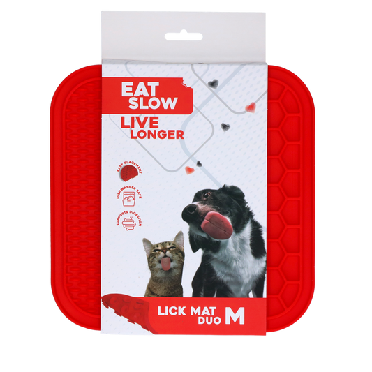 Eat Slow Live Longer Lick Mat Duo M Rood