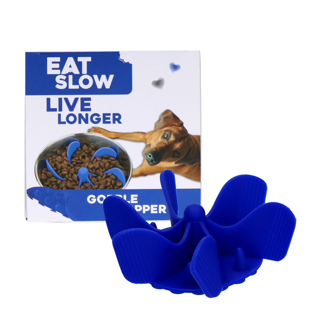 Eat Slow Live Longer Gobble Stopper Blauw M