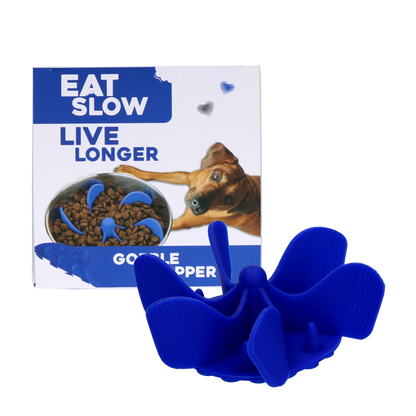 Eat Slow Live Longer Gobble Stopper Blauw M