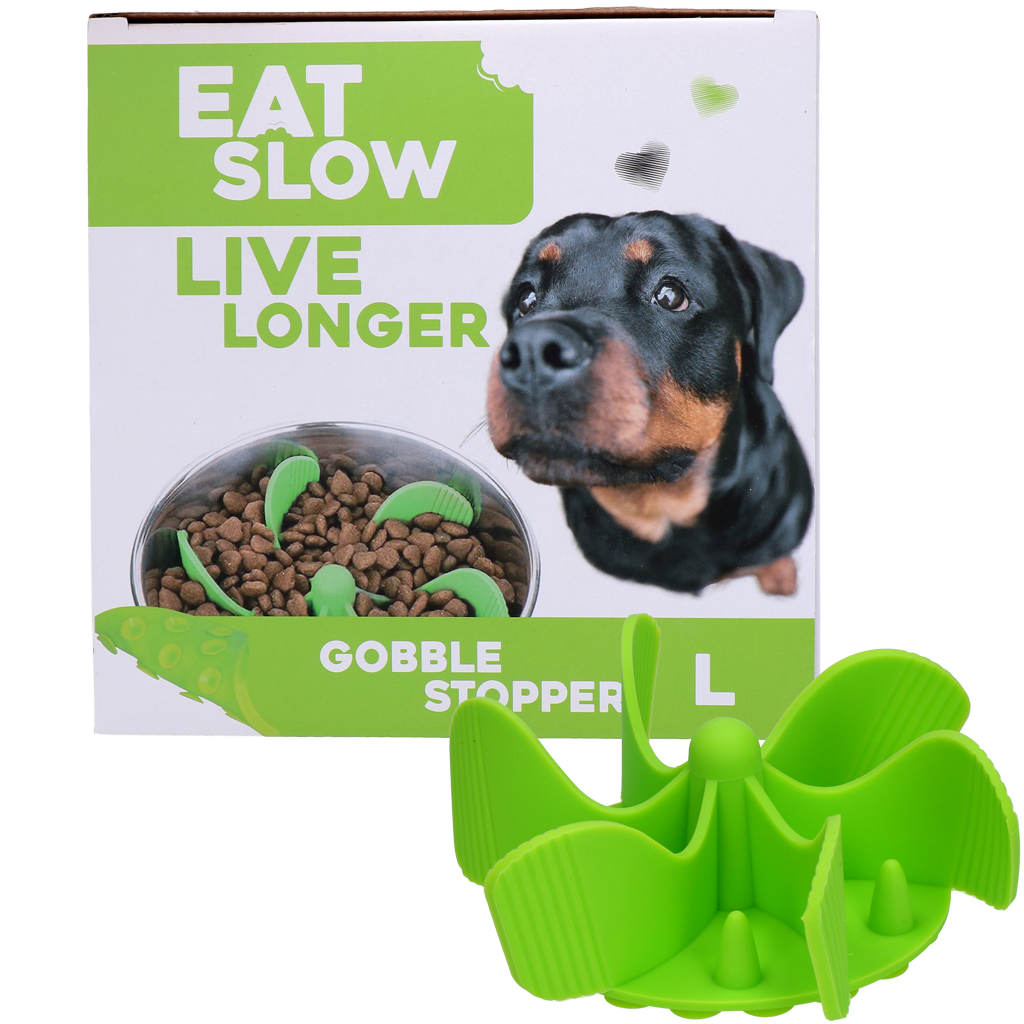 Eat Slow Live Longer Gobble Stopper Groen L