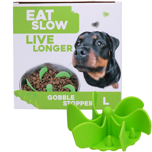 Eat Slow Live Longer Gobble Stopper Groen L