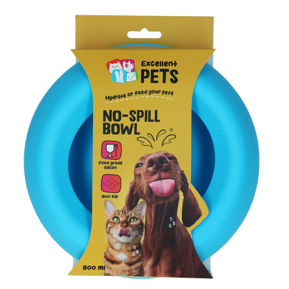 Excellent Pets No-Spill Bowl 800ml Blauw M