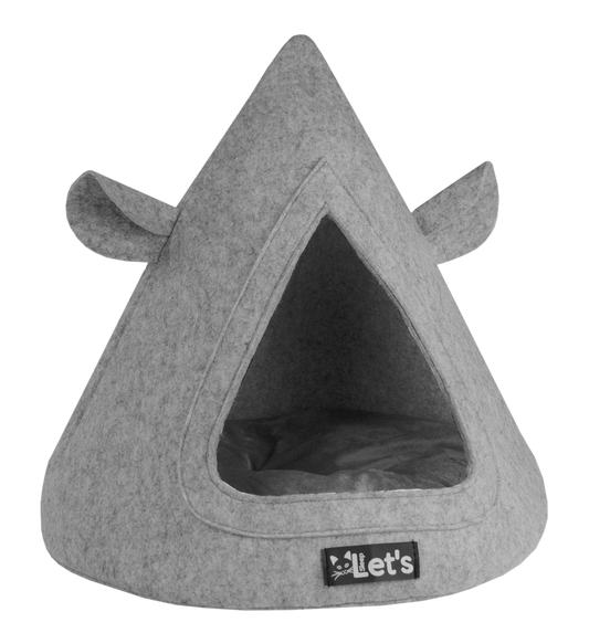 Let's sleep Pet Cave TeePee Grijs