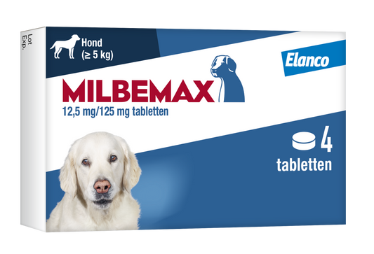 Milbemax Tabletten Hond Groot 5-75kg 4 tabl.