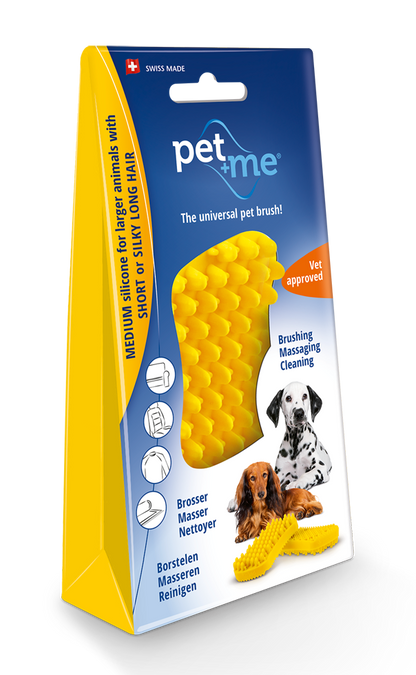 Pet+Me Dog Hair Brush Kort haar Geel