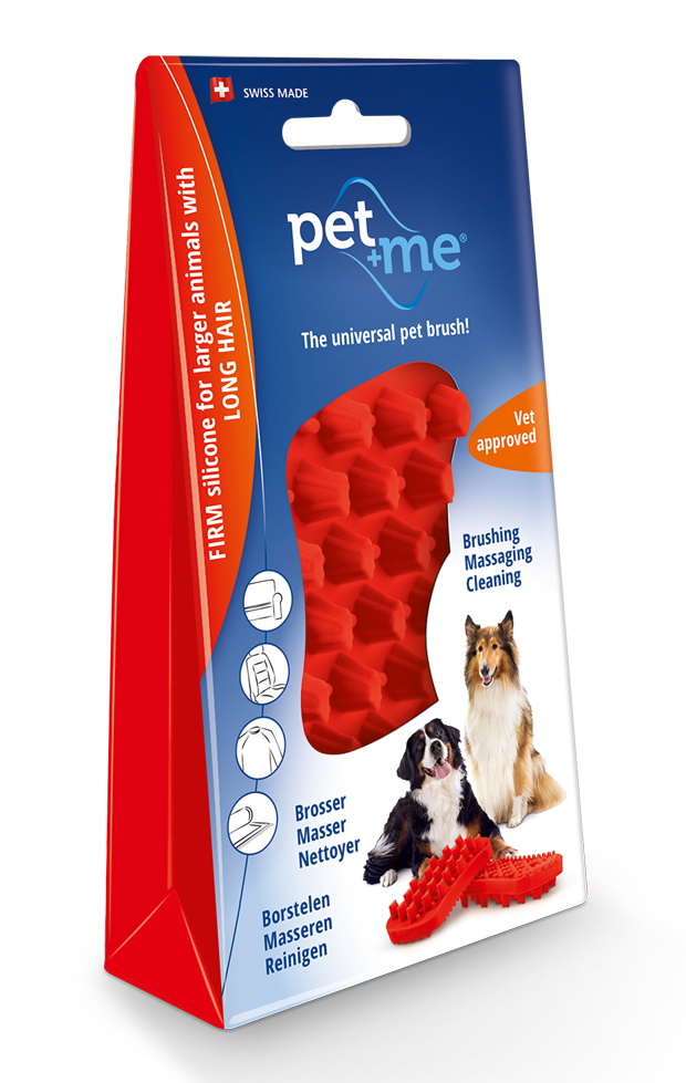 Pet+Me Dog Hair Brush Lang haar Rood