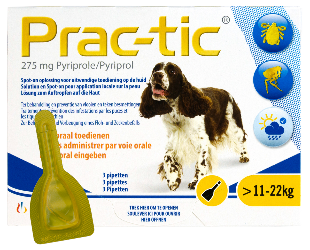 Prac-Tic Teken en vlooien druppels 11 tot 22 kg